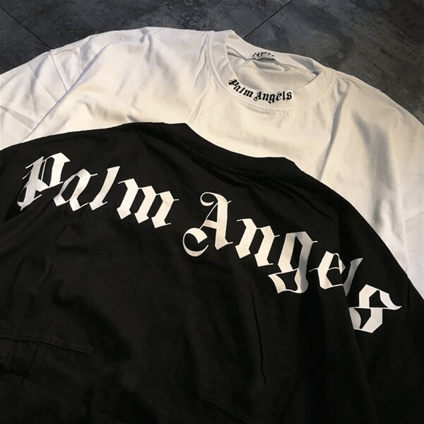 Vintage Palm Angels Shirt, Oversized T-Shirt for Men and Women with Large Letters Y2K Clothing Top on Back, Gift For Her