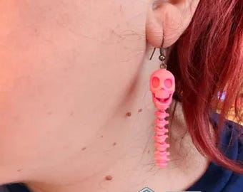 Llavero articulado de calavera de Halloween, modelo de impresión 3D de esqueleto flexible STL