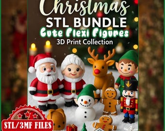 Christmas Flexi Figure STL Pack, Santa, Reindeer (Digital Download)