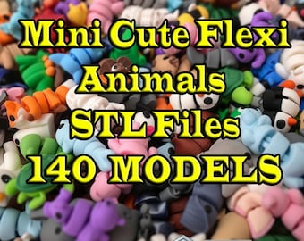 Flexi Animals STL Files Articulated 3D Print Toy Bundle Kids & Collector Gift