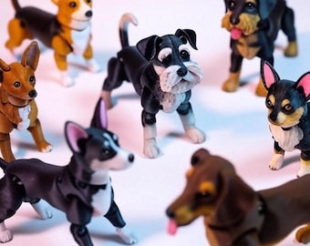 Paquete STL de Flexi Dogs: modelos articulados de perros, archivos de impresión 3D digitales
