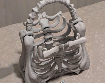 BoneBag STL: Flexi Articulated Skeleton, Horror 3D Print Model (Digital Download)