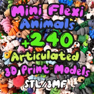 Flexi Mini Animals STL: 240+ Articulated 3D Print Models