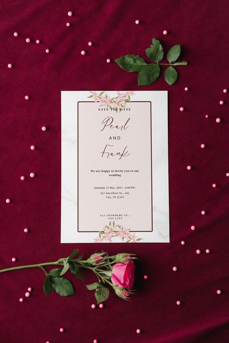 Wedding Invitation Canva Template Canva Wedding Invitation - Etsy