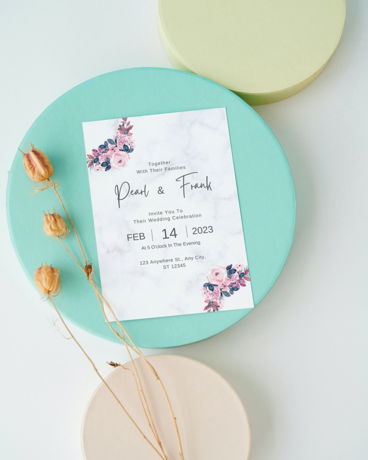 Wedding Invitation Canva Template, Canva Wedding Invitation Template