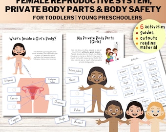 Female Reproductive System Toddler Busy Book Human Anatomy Private Parts Body Safety Printable About Me Homeschool Busy Bundle Preschool