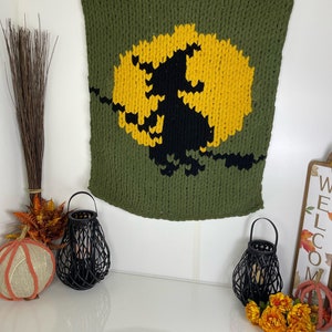 Chunky Witch Ride Hand-Knit Blanket