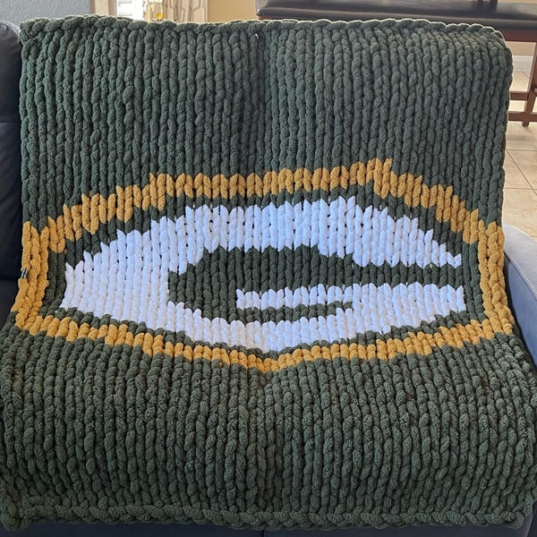 Custom Green Bay Packers Hand-knit Blanket