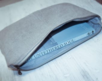 Linen zip pouch (X large)