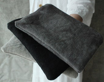 Linen zip pouch (small)