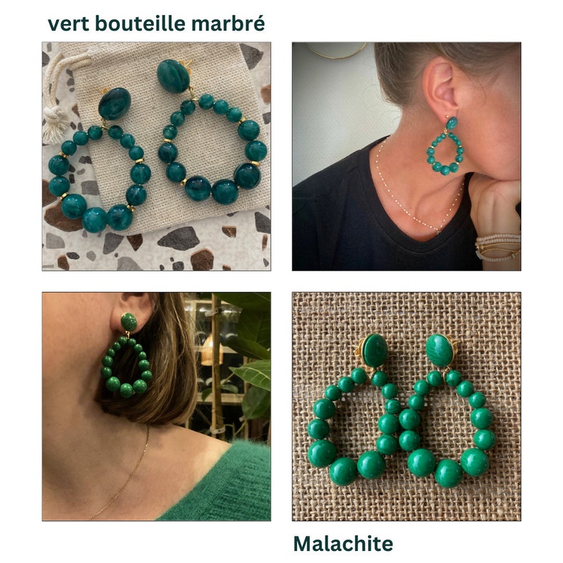 Boucles d'oreilles de perles en résine Les Brigitte image 9