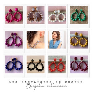 Boucles d'oreilles de perles en résine Les Brigitte image 1