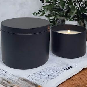 True Candle - 24-Pack 8oz Matte Black Candle tins - Edgeless