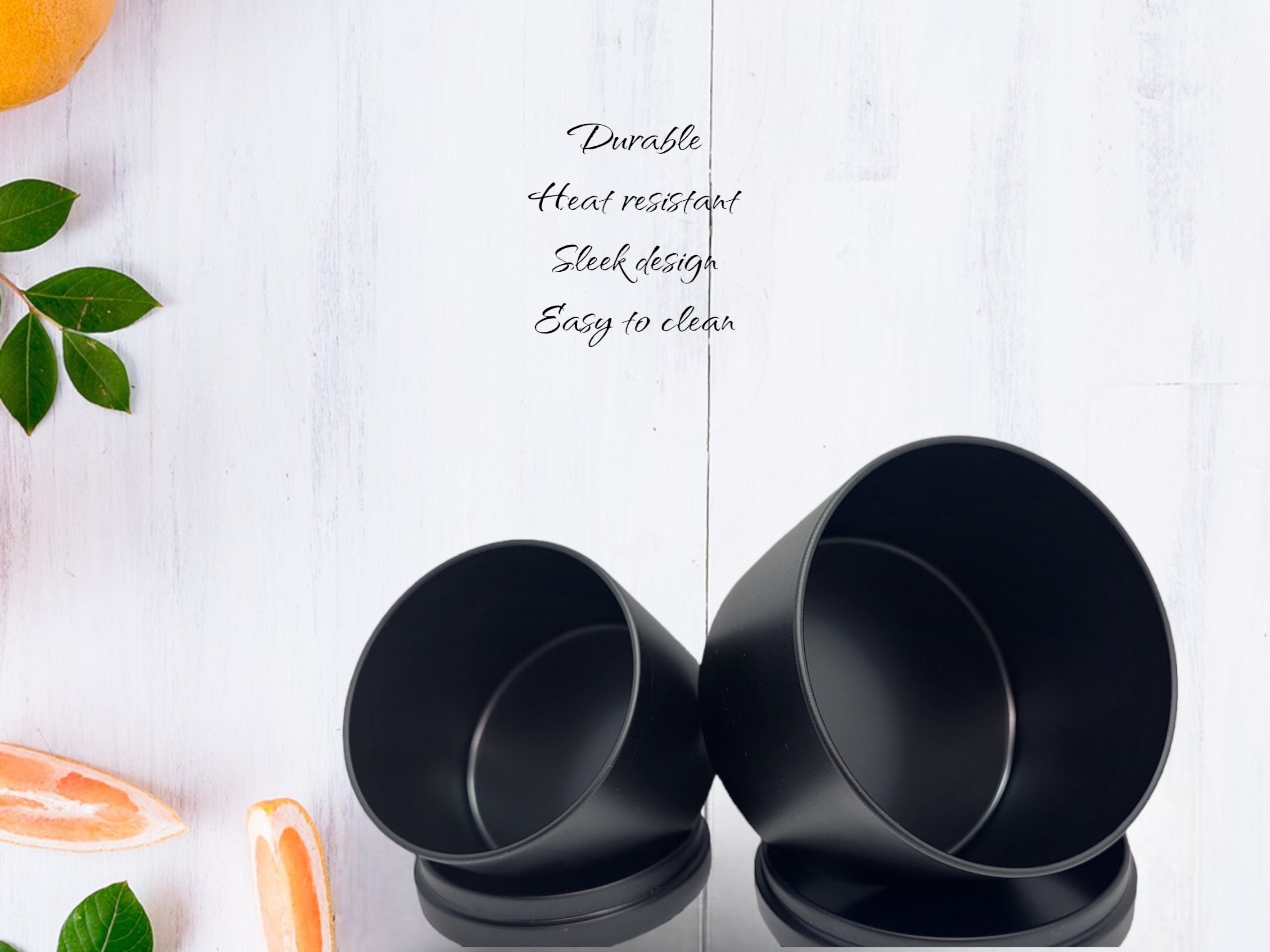 4oz, 8oz, 16oz Matte Black Metal Candle Tins for Candle Making, DYI