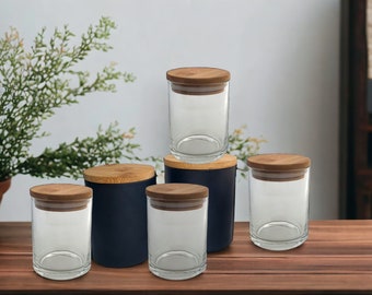 Glass Candle Jars with Bamboo Lid: 6oz & 9oz DIY Candle Making