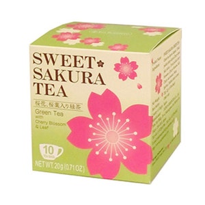 Sweet Sakura Cherry Blossom Green Tea - 10 Bags, Imported from Tokyo, Japan!