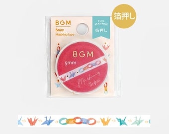 BGM 5mm 'Little Senbazuru' [w/ Gold Foil Accents] Washi Tape - Japan Exclusive!