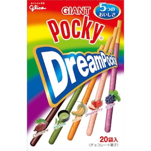 Glico Japan 20 Individually Wrapped Giant Rainbow (5 Different Flavors) DreamPocky Sticks!