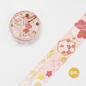 BGM 20mm &#39;Wa Shubai&#39; [w/ Gold Foil Accents] Washi Tape - Japan Exclusive!