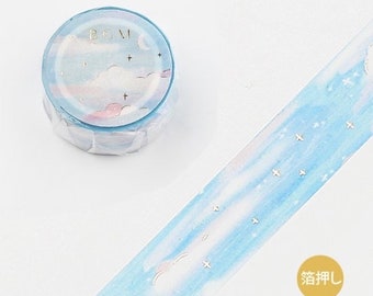 BGM 20mm 'Pale Cloud' [w/ Gold Foil Accents] Washi Tape - Japan Exclusive!