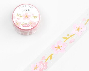 BGM 20mm 'First Cherry Blossoms’ [Clear PET] Washi Tape - Japan Exclusive!