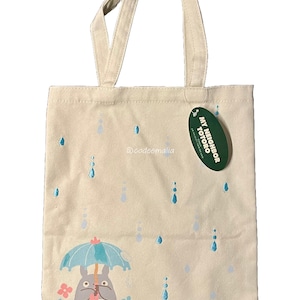 Studio Ghibli My Neighbor Totoro &#39;Rainy Day&#39; Embroidery Mini Tote Bag - Japan Exclusive!