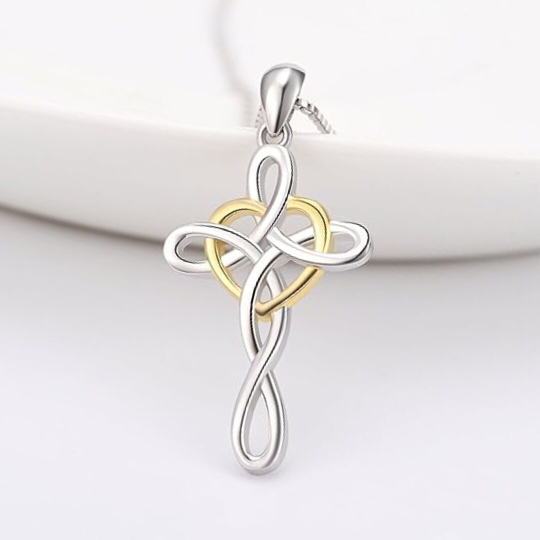 BUY NOW Cross Necklace 925 Sterling Silver Celtic Knot Cross Infinity ...