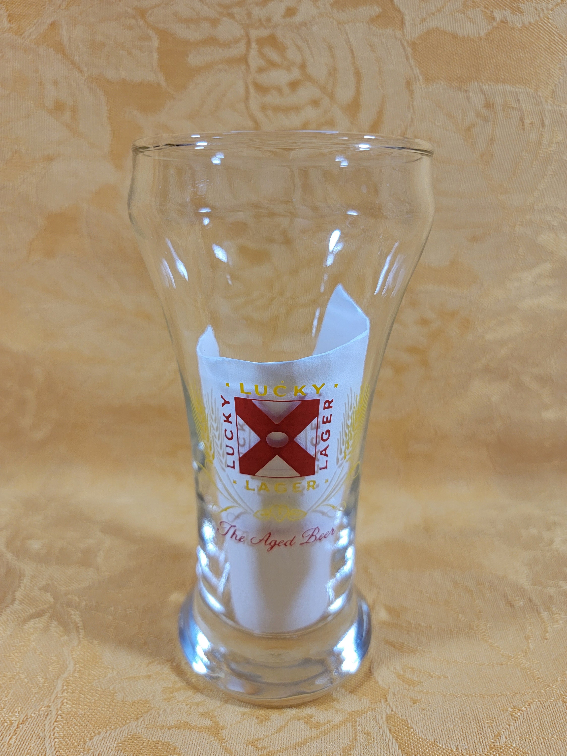 1950's. 1960's Lucky Lager x Small Beer Glasses, Set of 2 
