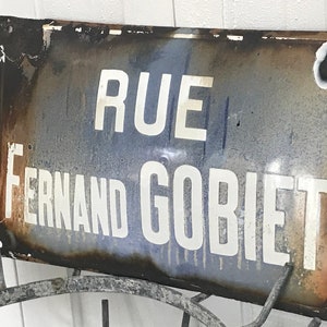 Antique French street sign