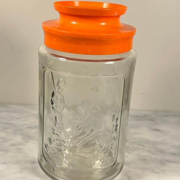 Vintage Anchors r Hocking Lilies of the Valley Glass Jar Tang
