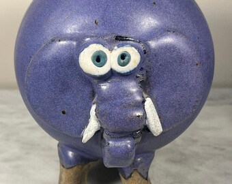Art Potter Elephant Bank No Cork Signed