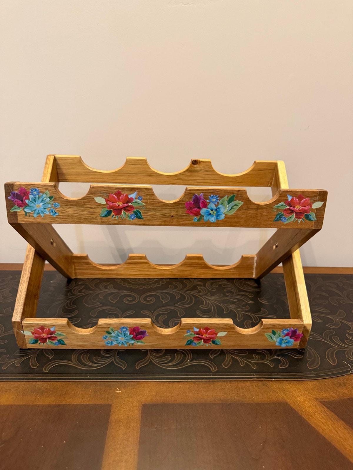 Acacia Wood Pioneer Woman Wine Rack Gibson The Pioneer Woman Spring Bouquet  Wine Rack- Brown