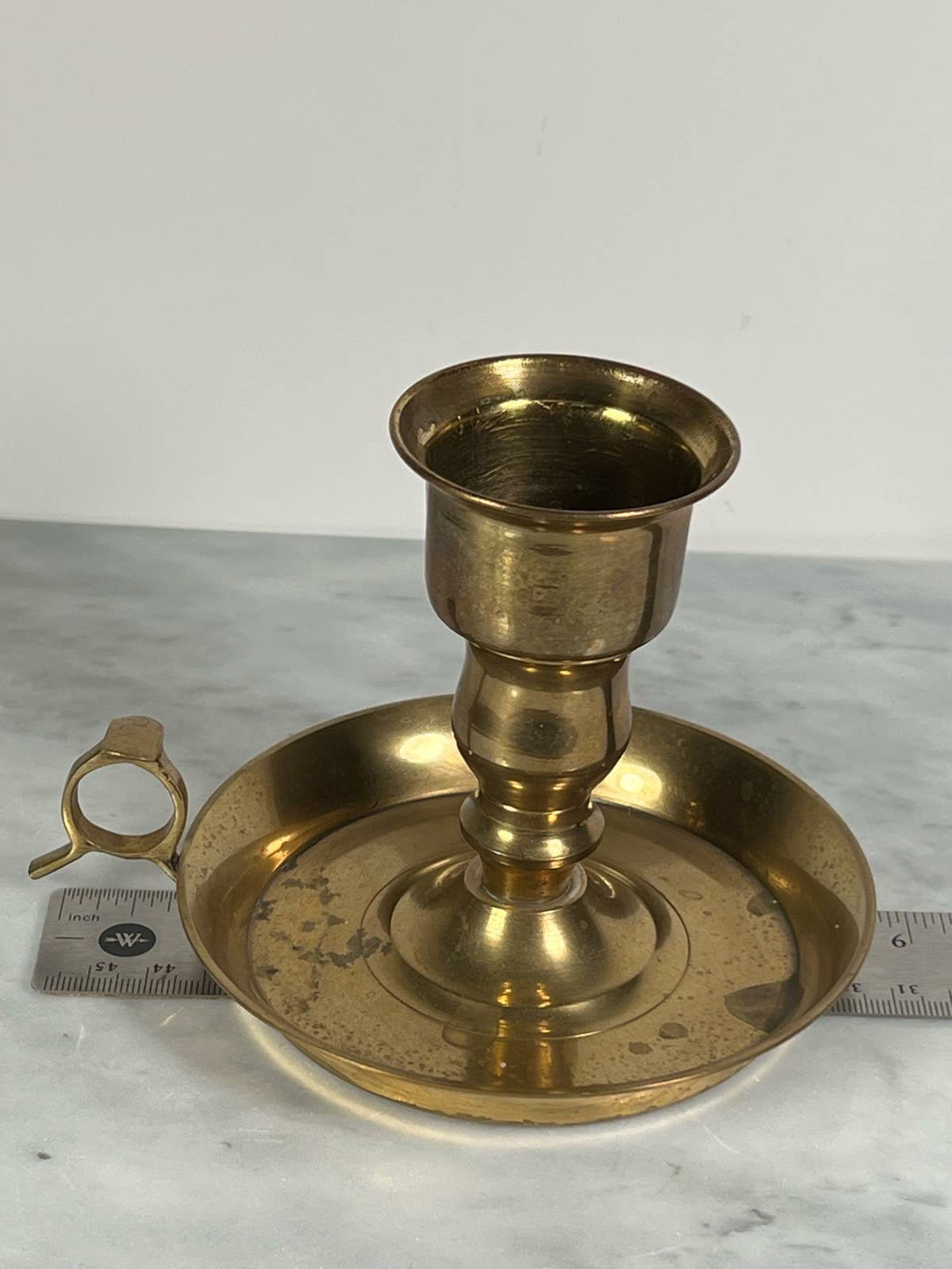 Vintage Brass Chamber Candlestick Holder Etsy