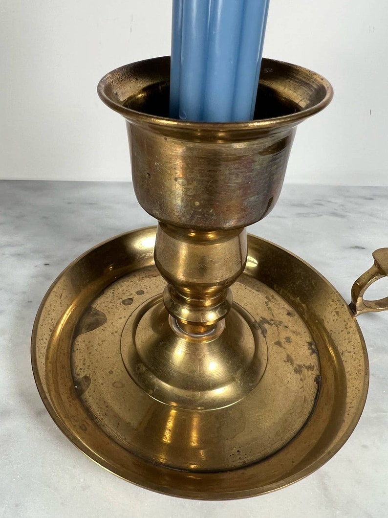 Vintage Brass Chamber Candlestick Holder Etsy