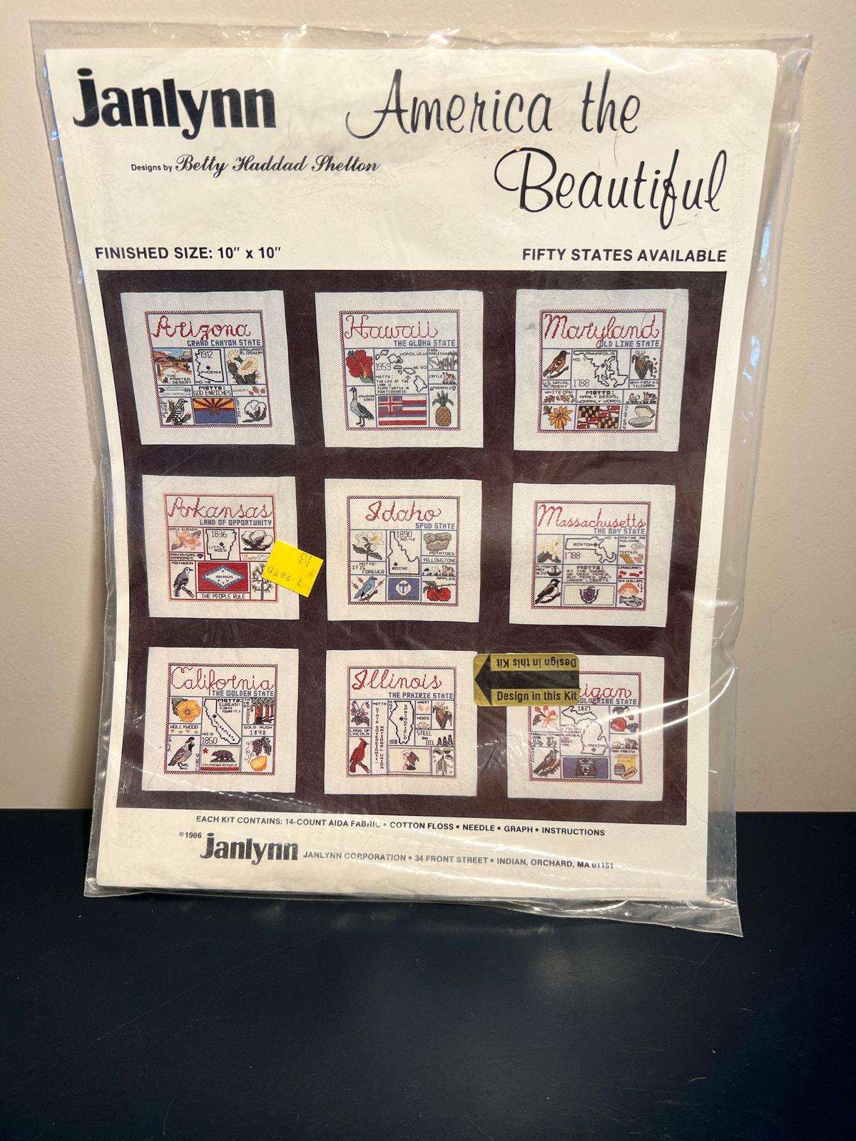 Vintage Janlynn America the Beautiful Cross Stitch Kit ILLINOIS