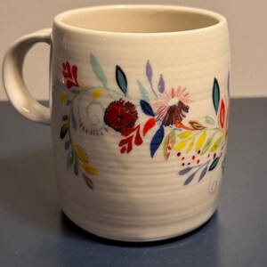 Anthropologie Starla M Halfmann Petal Palette Monogram Letter S Coffee Mug Cup afbeelding 4