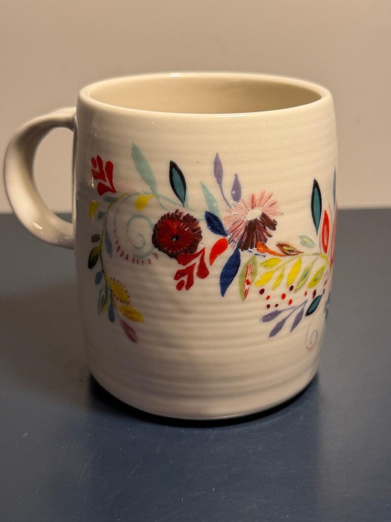 Anthropologie Starla M Halfmann Petal Palette Monogram Letter S Coffee Mug Cup afbeelding 4