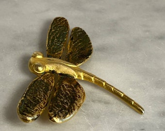 Vintage Gold Tone Dragon Fly Broach