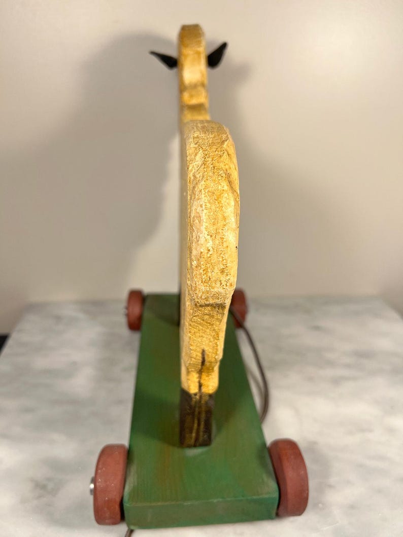 Vintage Wood Pull Toy Folk Art Signed by Artist - Etsy