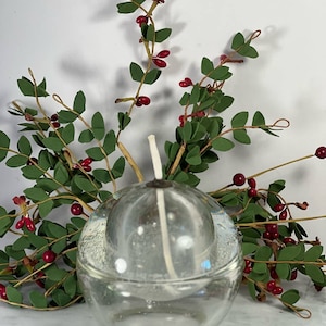 Vintage Modern Oil Lamp Patio Fire Torch Natural Wonders Lighting Bubble Glass Art Poland