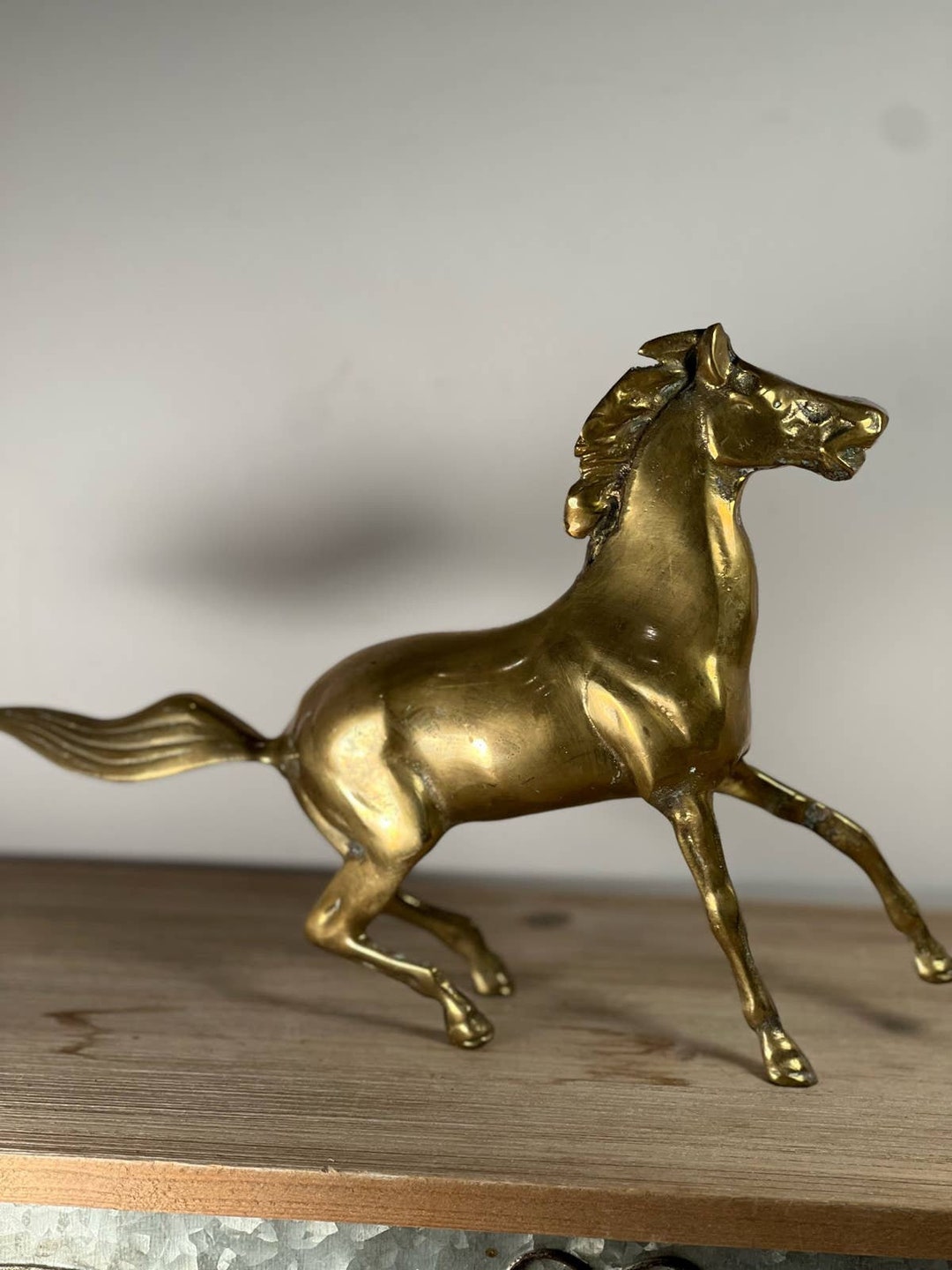 Vintage Brass Horse Sculpture Etsy