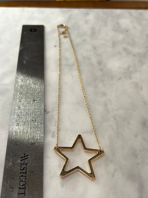 Vintage Gold Tone Star Necklace - image 2