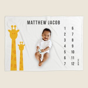 Milestone Baby Blanket, Personalized Baby Blanket, Baby Gift, Personalized Gift, Nursery Gift, New Baby Gift, Personalized Gift, Modern Baby