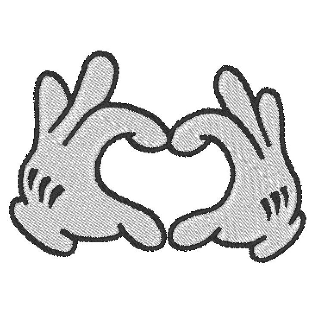 Mickey Glove Love Heart Hands MULTIPLE SIZES Mouse Embroidery Etsy