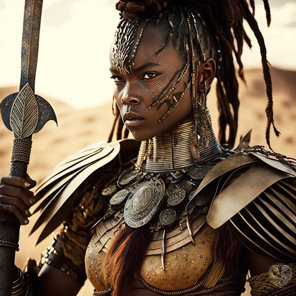 Black Female African Warrior V2