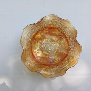 Marigold Fenton Carnival Glass candy dish