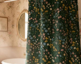 Vintage Wildflower Shower Curtain Bath Mat Set Cottagecore Floral Bathroom Decor Farmhouse Cottage Bathroom Sets Gift For Grandma Bath Decor
