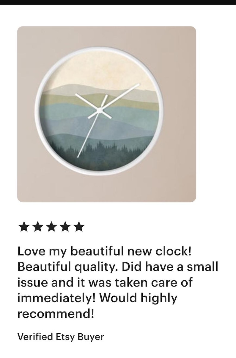 Minimalistyczny zegar ścienny w stylu boho, dekoracja ścienna w stylu górskim, zegar ścienny z połowy XX wieku do salonu, prezent dla nowego właściciela domu, prezent na parapetówkę zdjęcie 20