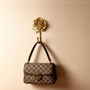 Rose Hook Wall Decorative Jewelry Hook Gold Color Durable Wall Decor for Necklace Holder Flower Design Victorian Aesthetic Gift Dorm Room image 2