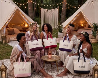 Custom Name Gift Idea Girls Trip Matching Group Party Tote Bag Weekender Add Name Personalize Shoulder Tote Birthday Party Idea for Her